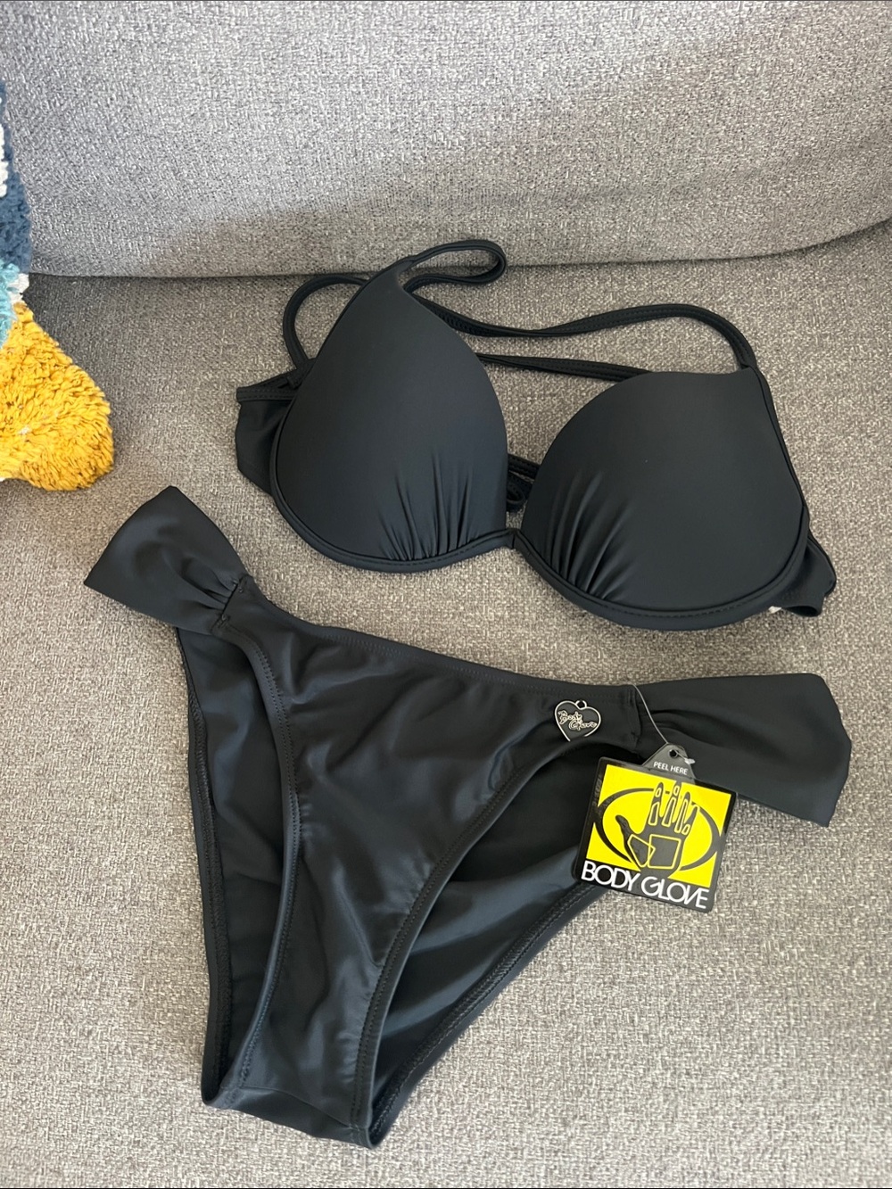 Body Glove Smoothies Dark Charcoal Gray XS Two-Piece Bikini Set NWT